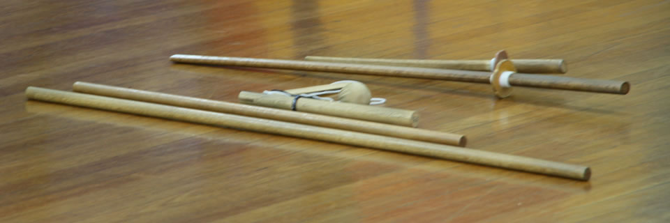 Jodo weapons in use during Sydney training
